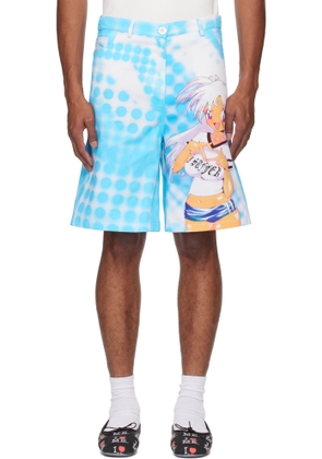 Ashley Williams SSENSE Exclusive Blue Manga Poster Shorts