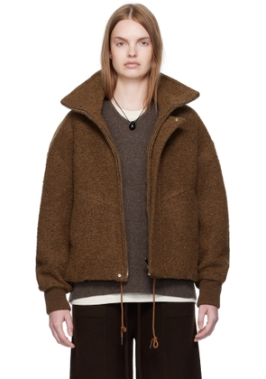 UMARMUNG Brown Napped Wool Jacket