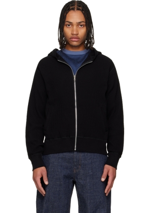 nanamica Black Zip-Up Thermal Hoodie