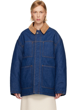 AMI Paris Blue Padded Worker Denim Jacket