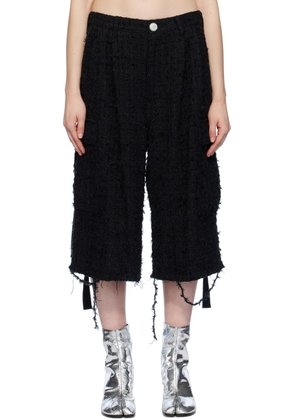 doublet Black Raw Edge Cargo Shorts