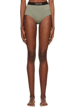 TOM FORD Green Jacquard Briefs