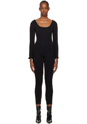 Helenamanzano Black 3D Stripe Jumpsuit