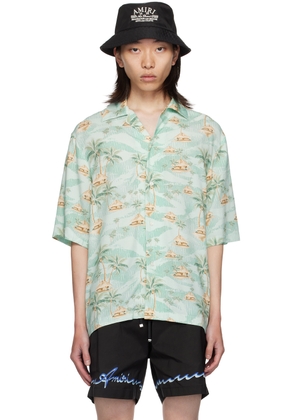 AMIRI Green 'Amiri' Repeat Palm Shirt