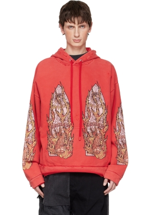 Who Decides War Red Flame Glass Hoodie