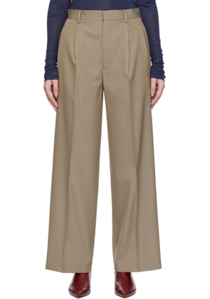 AURALEE Beige Light Wool Max Gabardine Two-Tuck Trousers