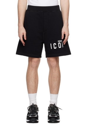 Dsquared2 Black 'Icon' Relaxed Fit Shorts