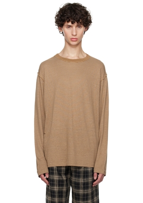 HOPE Brown Exposed Seam Long Sleeve T-Shirt