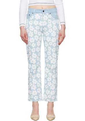 MSGM Blue Printed Jeans
