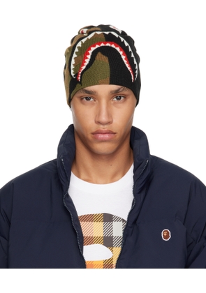 BAPE Black & Green 1st Shark Knit Beanie