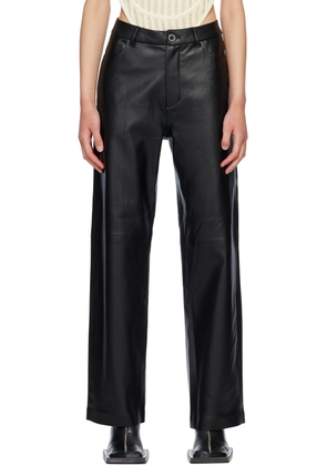 Holzweiler Black Neptune Faux-Leather Trousers