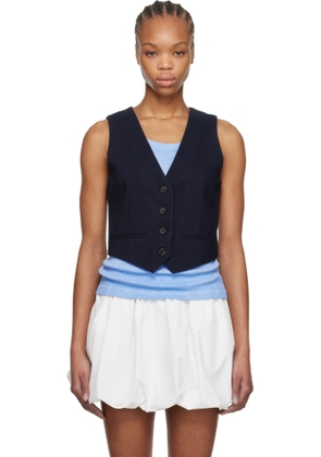 MSGM Navy Button Vest