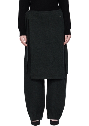 UMARMUNG Black Wholegarment Wrap Skirt Lounge Pants