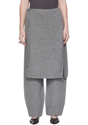 UMARMUNG Gray Wholegarment Wrap Skirt Lounge Pants