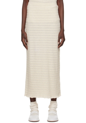 Lauren Manoogian Off-White Smocked Maxi Skirt