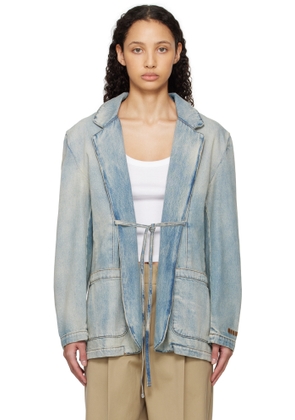 MSGM Blue Faded Denim Jacket