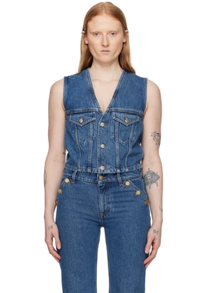 Filippa K Blue Fitted Denim Vest