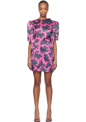 Meryll Rogge Pink Sleeveless Draped Minidress