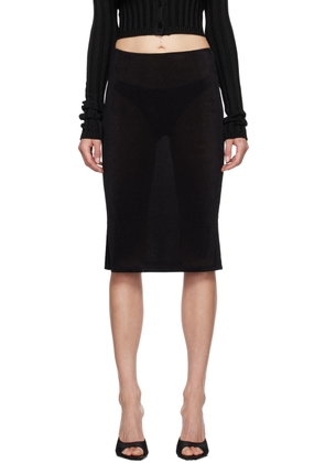 GUIZIO Black Selene Midi Skirt
