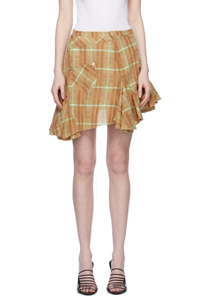 Kiko Kostadinov Brown Gore Midi Skirt