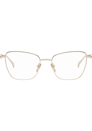 Gucci Gold Gucci Block Text Butterfly Glasses
