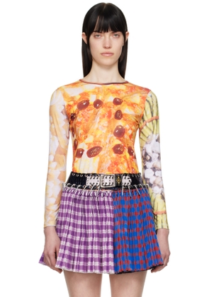 Chopova Lowena Multicolor 'Dinner's Served' Fitted Jersey T-shirt