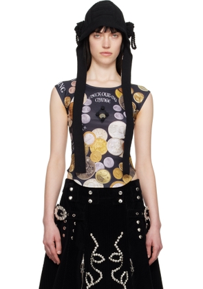 Chopova Lowena Black Angelica Coin Short Sleeve Top