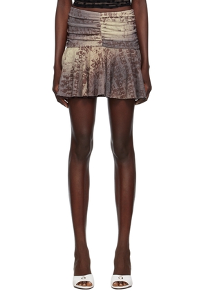MISBHV Brown Typewriter Miniskirt