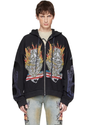 Who Decides War Black Engulfed Memories Zip Up Hoodie