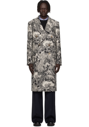 Vivienne Westwood Off-White & Black Classic DB Coat