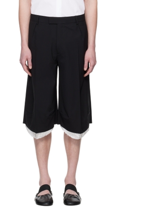 ALAINPAUL Black Knee Tailored Shorts