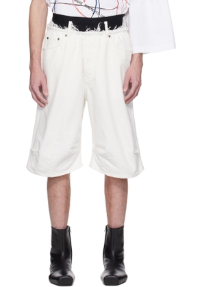 ALAINPAUL White Knee Denim Shorts