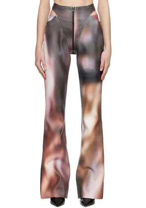 Puppets and Puppets Multicolour Cutout Faux-Leather Trousers