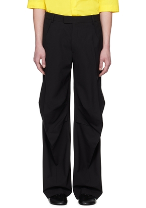 ALAINPAUL Black Knee Tailored Trousers