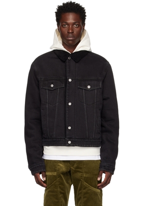 We11done Black Regular Fit Denim Jacket