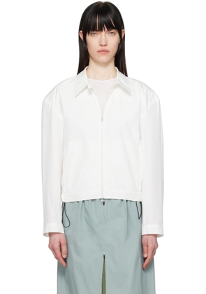 AMOMENTO White Cropped Zip-Up Jacket