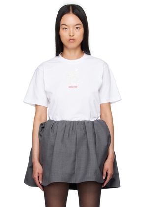 SHUSHU/TONG White Embroidered-Logo T-Shirt