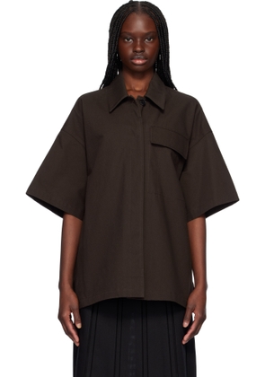 Jil Sander Brown Heavy Cotton Canvas Shirt