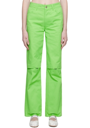 KkCo Green Slit Trousers