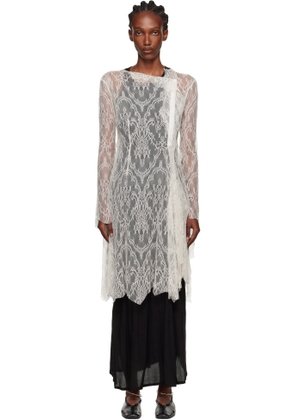 YOHJI YAMAMOTO Off-White Lace Long Top