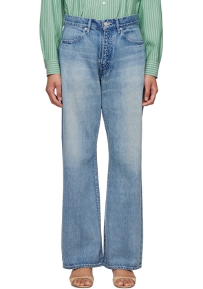 AURALEE Blue Selvedge Faded Light Jeans