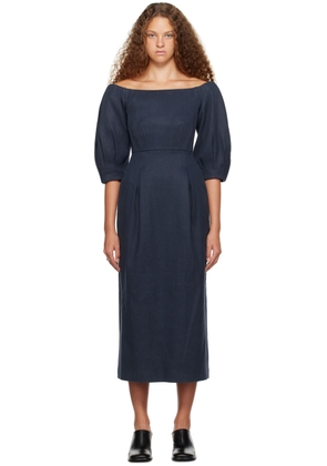 Gabriela Hearst Navy Majano Midi Dress
