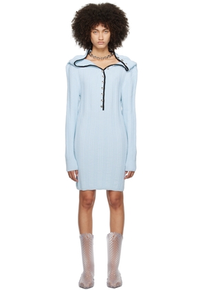 Y/Project Blue Ruffle Necklace Minidress