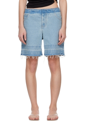 Christopher Esber Blue Deconstruct Denim Shorts