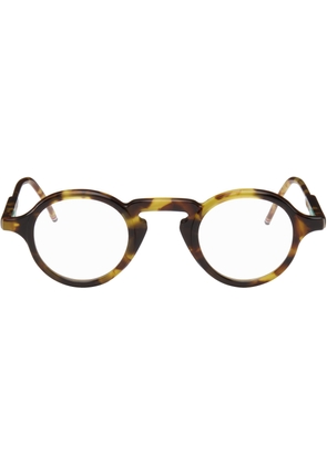 Thom Browne Beige & Brown Acetate Round Glasses