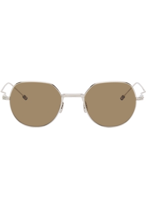 Thom Browne Silver Titanium Round Sunglasses