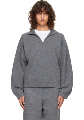 Loulou de Saison Gray Dries Cashmere Zipped Sweater