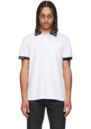 Versace Jeans Couture White Baroque Collar Polo
