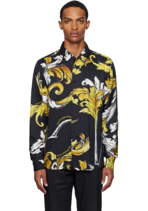 Versace Jeans Couture Black & Gold Outline Barocco Regular-Fit Shirt