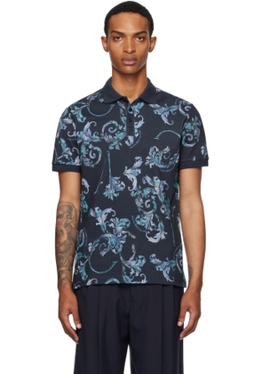 Versace Jeans Couture Navy Outline Barocco Polo